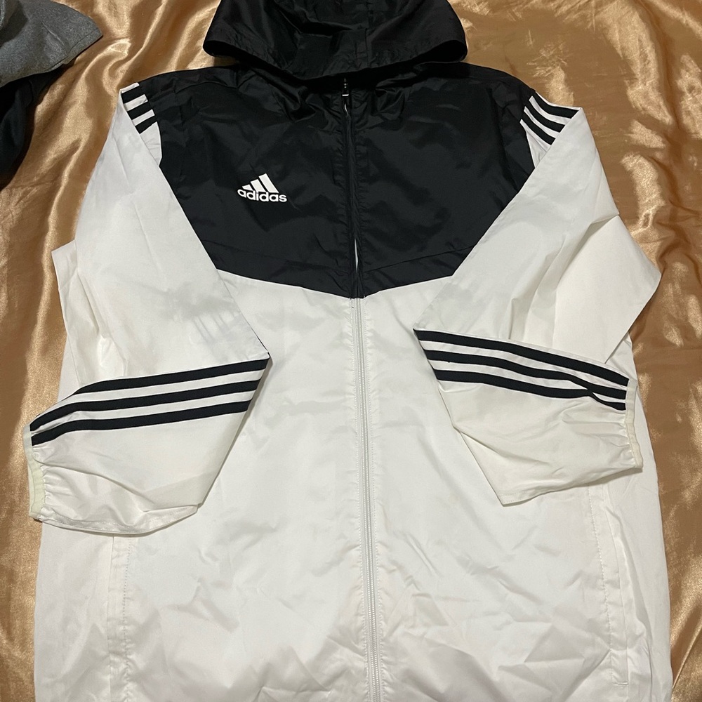 Adidas Black and White Windbreaker Jacket